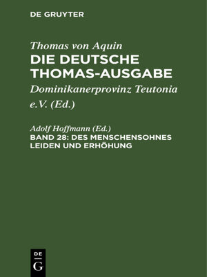 cover image of Des Menschensohnes Leiden und Erhöhung